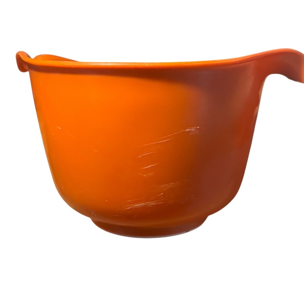 VTG 70s Orange Rubbermaid Villaware colander mixing bowl set 3 PC MCM 2661 2930 - Picture 4 of 16